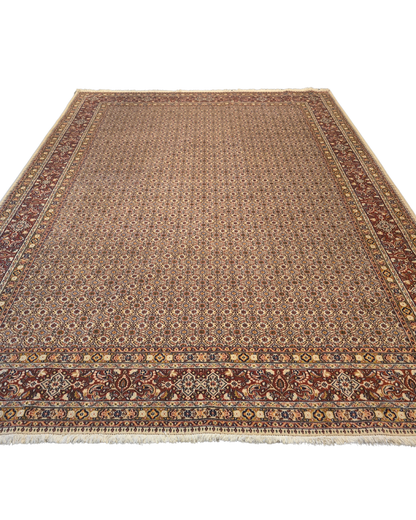 Groot Perzisch tapijt Moud 340x250 wol zijde vloerkleed Handgeknoopt Iran