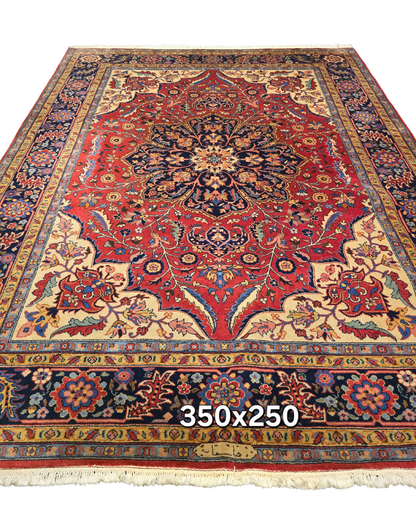 Groot Perzisch tapijt Heriz wollen vloerkleed handgeknoopt