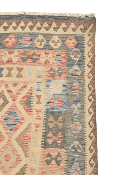 Afgan tribal kelim 290x190 handgeweven wollen vloerkleed