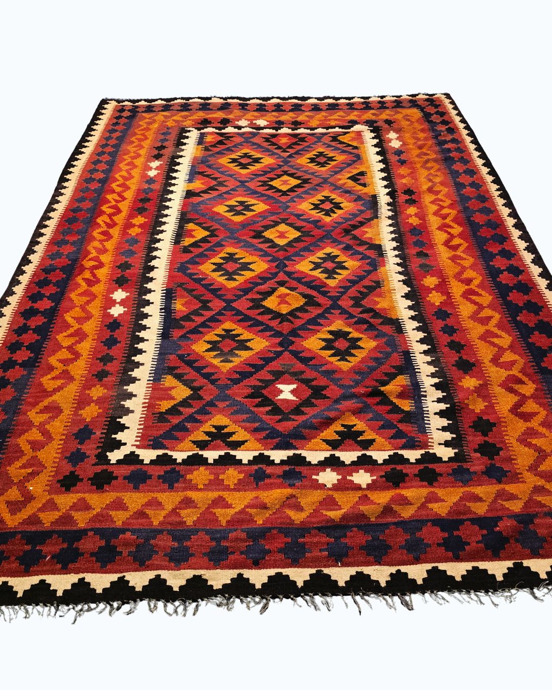 Tribal Kelim Afganistan 300x200 wollen vloerkleed handgeweven