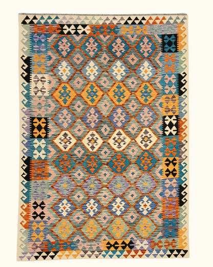 Kelim tapijt Afgan perzisch 297x206 wollen vloerkleed