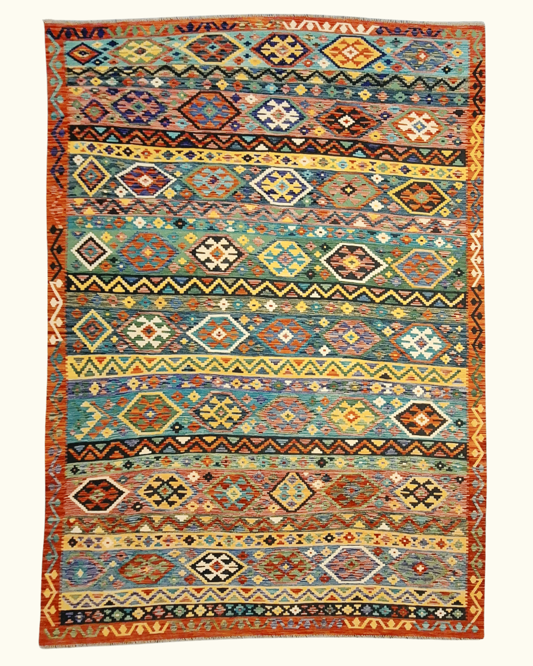 XL Groot Afghan Kelim Tapijt Perzisch 358x255 wollen vloerkleed