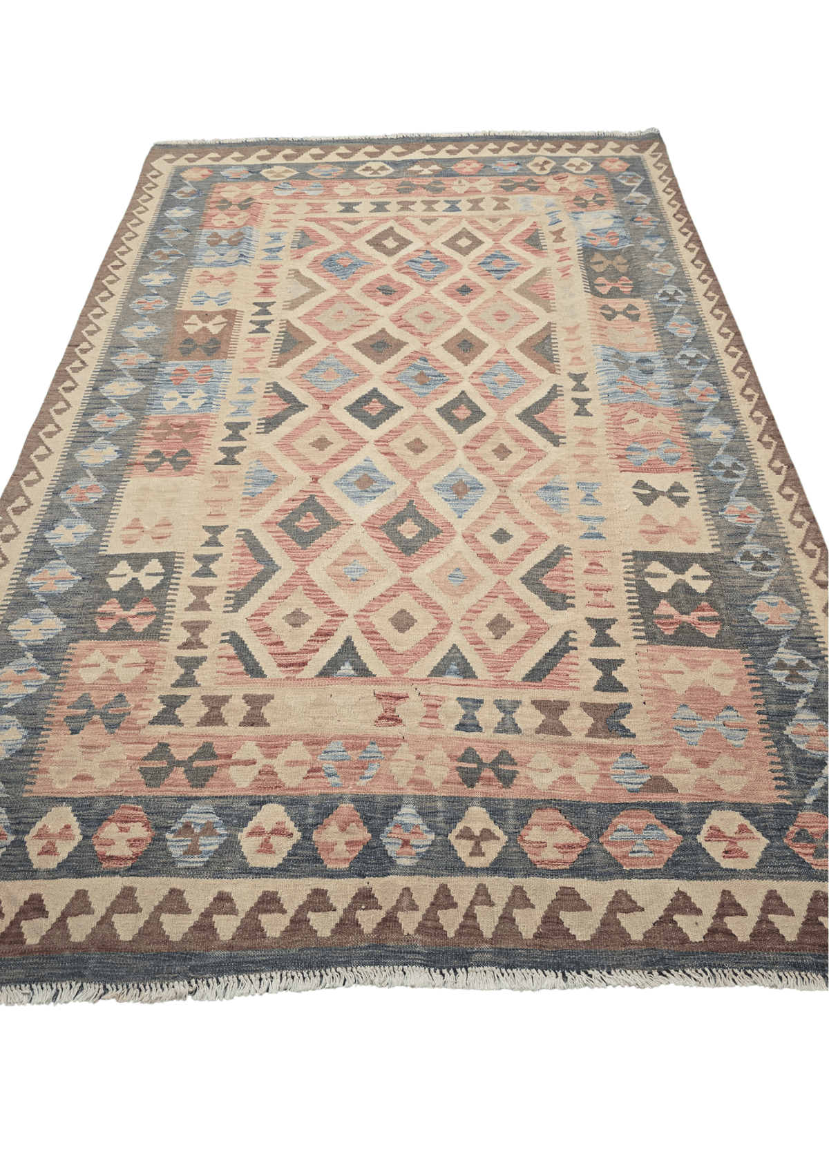 Afgan tribal kelim 290x190 handgeweven wollen vloerkleed