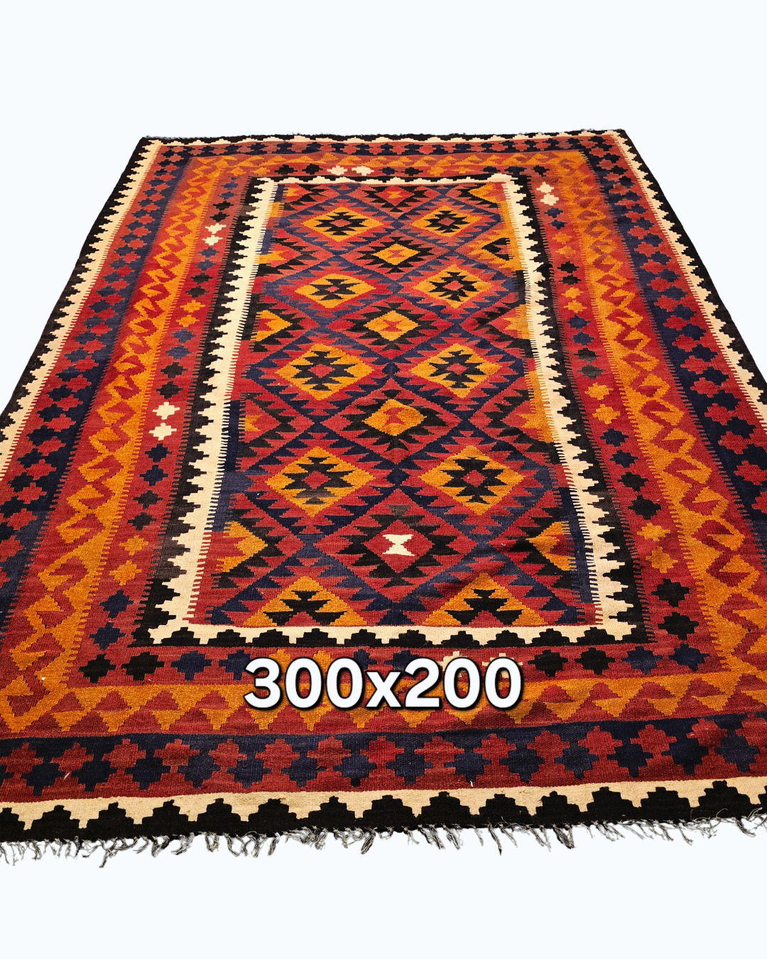 Tribal Kelim Afganistan 300x200 wollen vloerkleed handgeweven