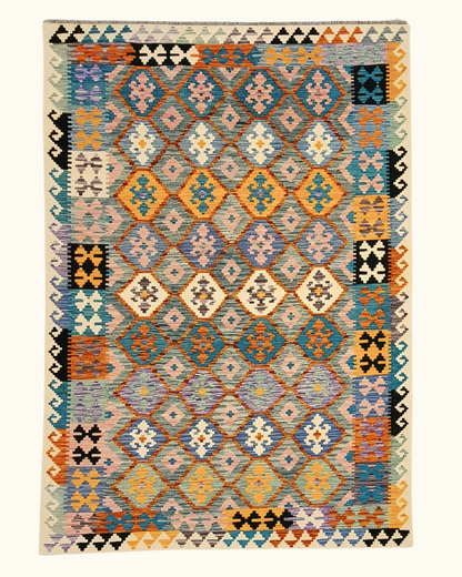 Kelim tapijt Afgan perzisch 297x206 wollen vloerkleed