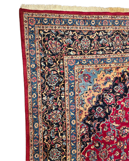 Groot Perzisch tapijt Kashan 350x250 wollen vloerkleed Iran handgeknoopt