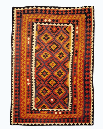 Tribal Kelim Afganistan 300x200 wollen vloerkleed handgeweven