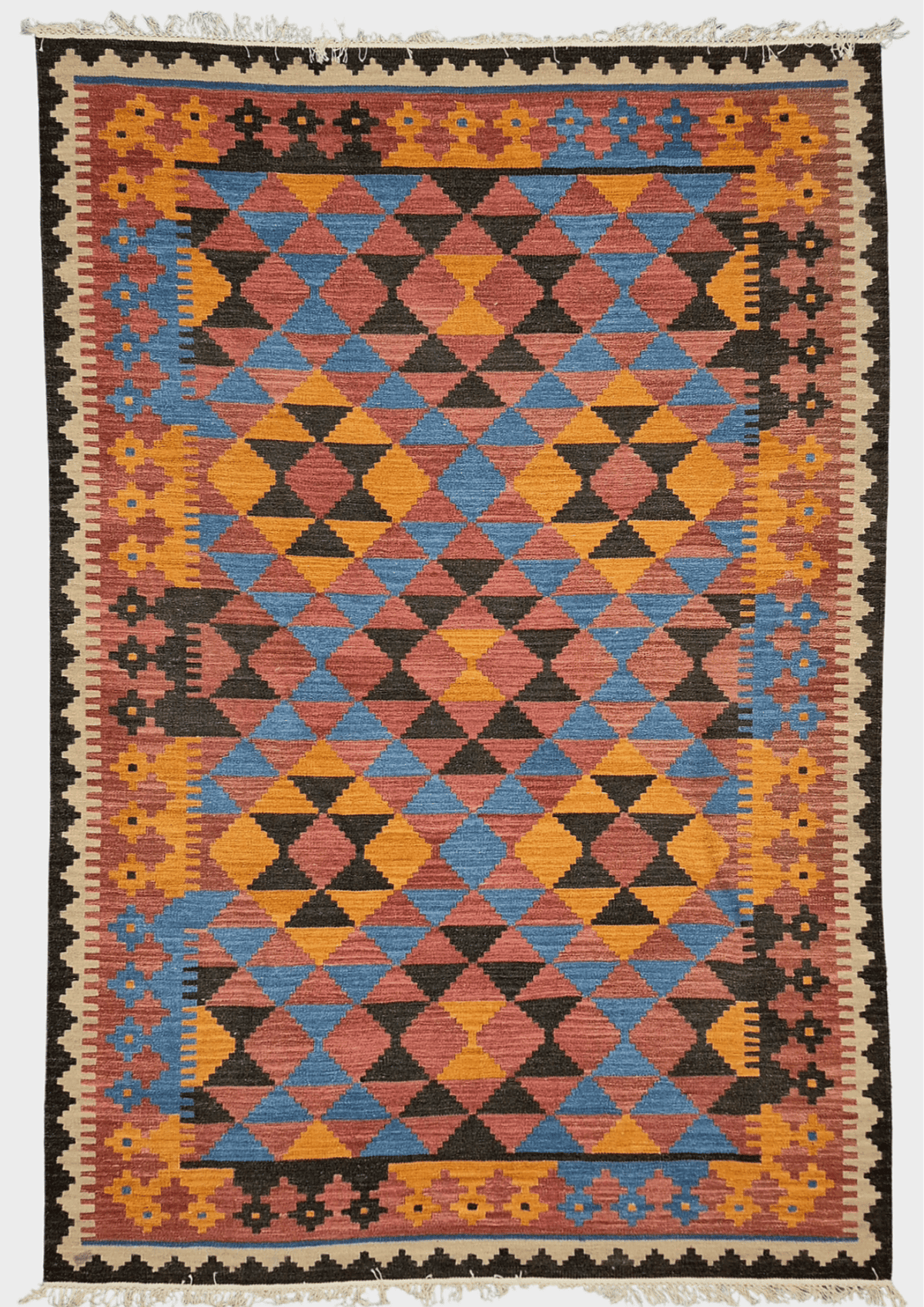 Afgan tribal kelim 300x200 handgeweven wollen vloerkleed