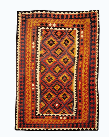 Tribal Kelim Afganistan 300x200 wollen vloerkleed handgeweven