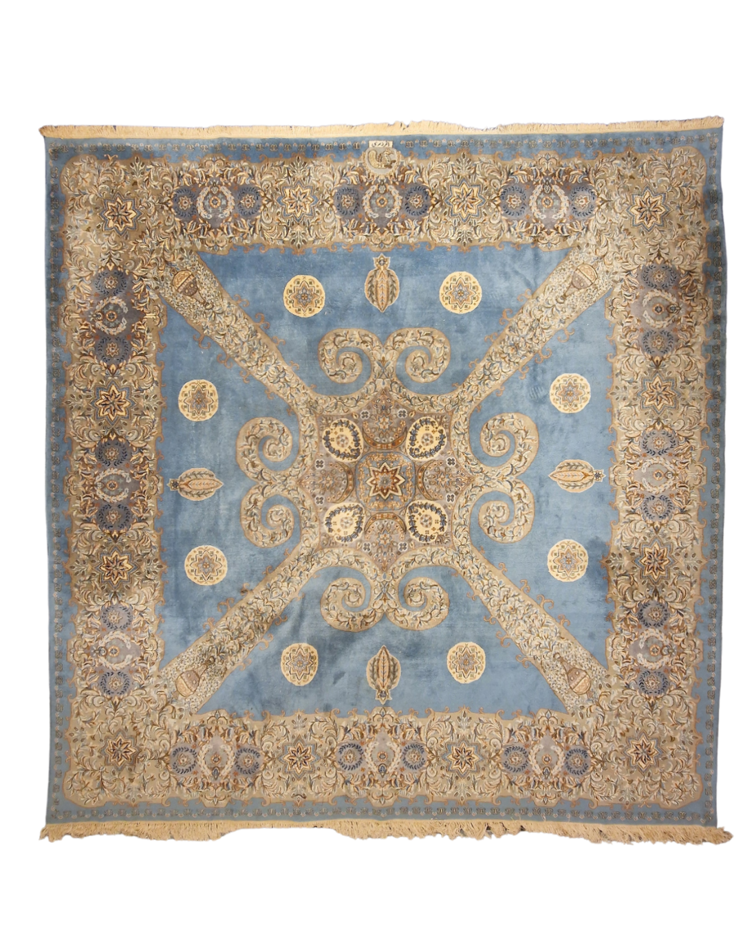Groot Perzisch tapijt Kashmar 350x350 wollen vloerkleed iran handgeknoopt