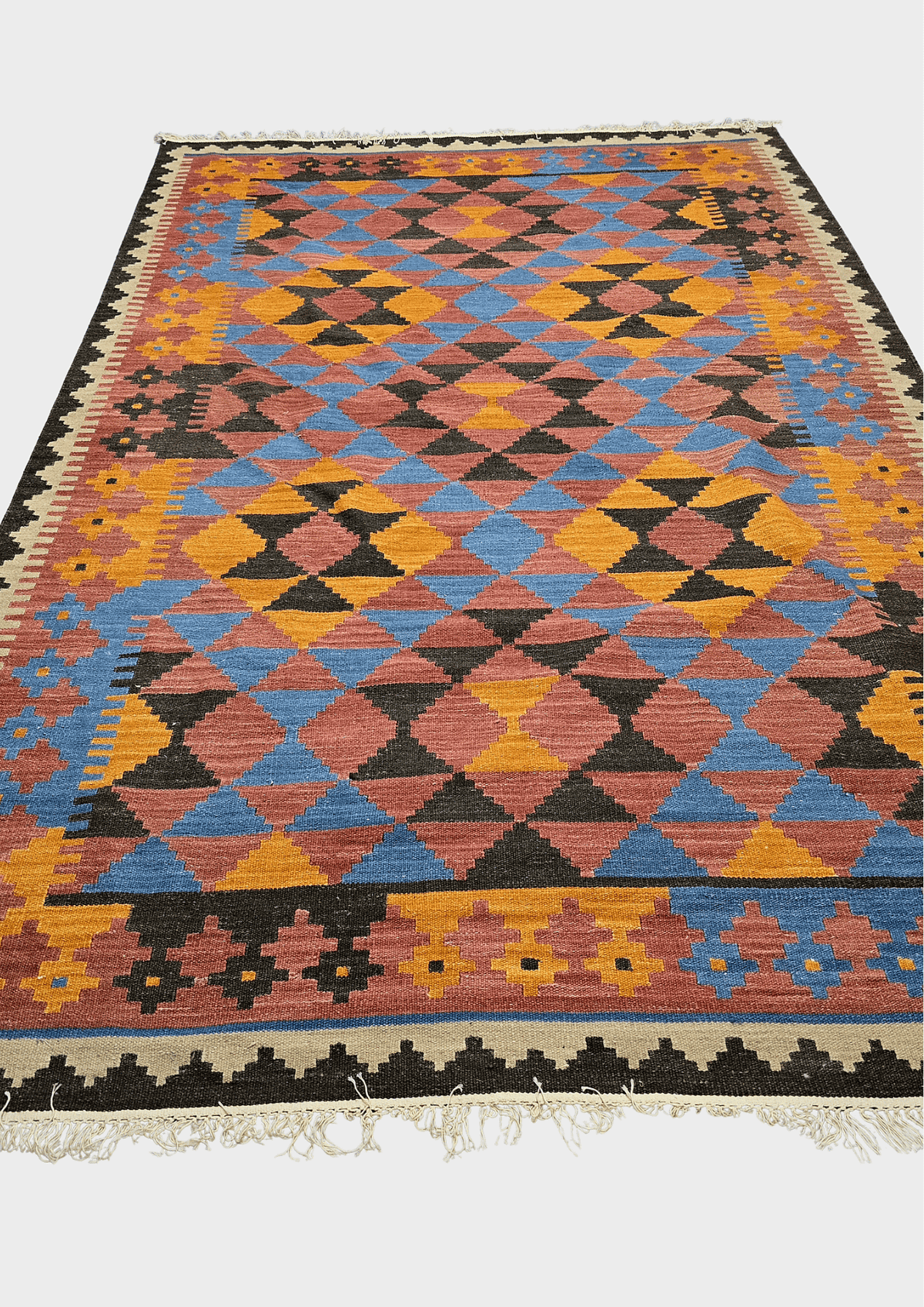 Afgan tribal kelim 300x200 handgeweven wollen vloerkleed