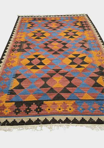 Afgan tribal kelim 300x200 handgeweven wollen vloerkleed