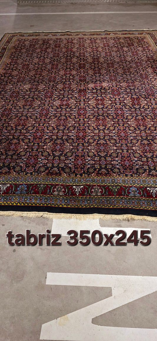 Groot perzisch tapijt Tabriz 350x255 wollen vloerkleed