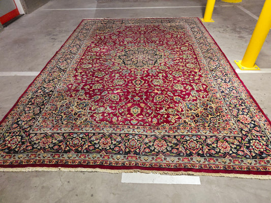 Groot perzisch tapijt Kirman 380x265 vloerkleed handgeknoopt iran
