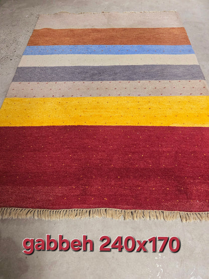 Perzisch tapijt Gabbeh 240x170 wollen vloerkleed Handgeknoop