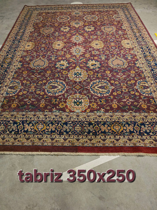 Groot Perzisch tapijt Tabriz 350x250 wollen vloerkleed
