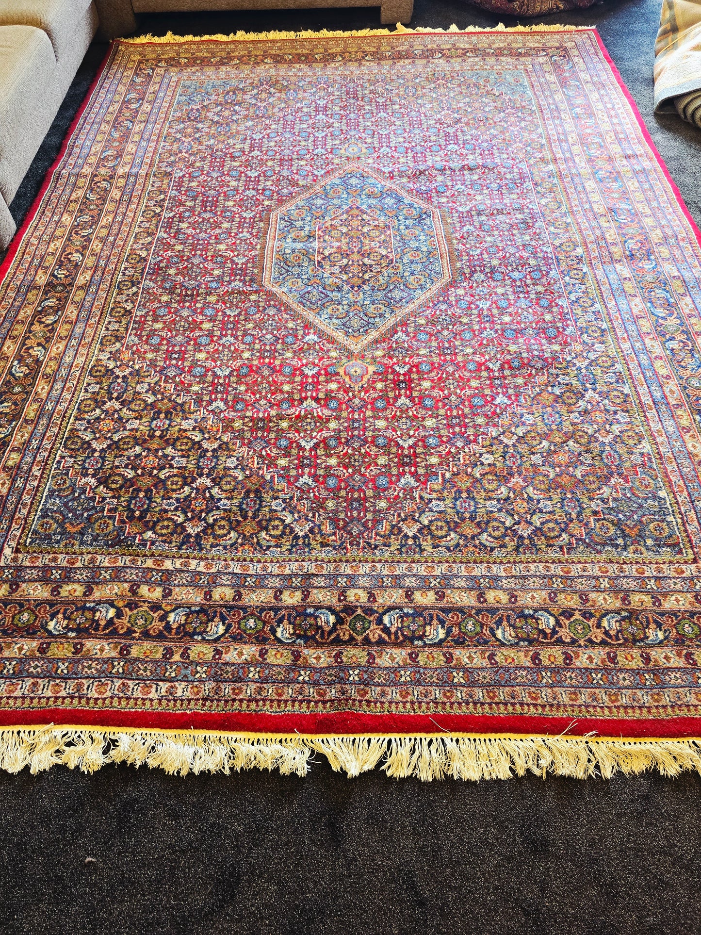 groot perzisch tapijt Bidjar 350x250 handgeknoopt wollen vloerkleed