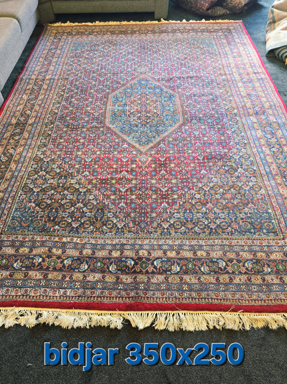 groot perzisch tapijt Bidjar 350x250 handgeknoopt wollen vloerkleed