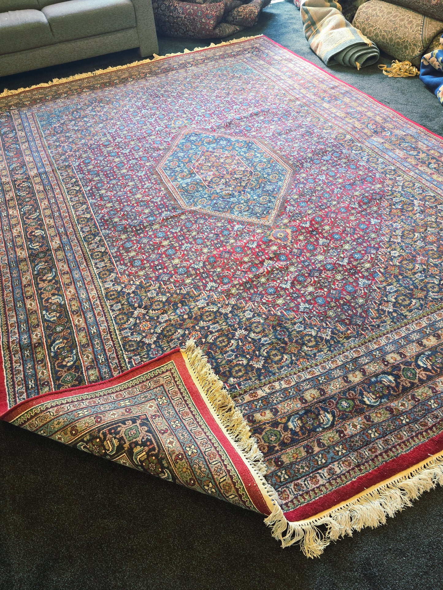 groot perzisch tapijt Bidjar 350x250 handgeknoopt wollen vloerkleed