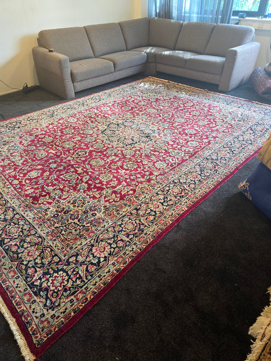 Groot perzisch tapijt Kirman 380x265 vloerkleed handgeknoopt iran