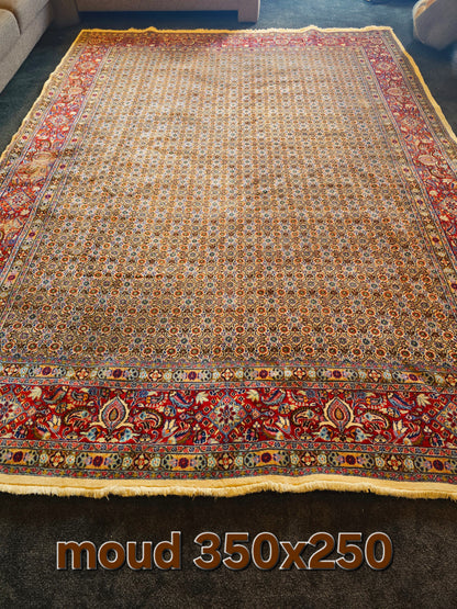 Groot Perzisch Tapijt Moud 350x250 handgeknoopt wollen vloerkleed