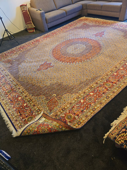 Groot Perzisch Tapijt Moud 398x295 handgeknoopt wollen vloerkleed