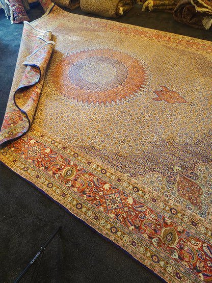 Groot Perzisch Tapijt Moud 398x295 handgeknoopt wollen vloerkleed