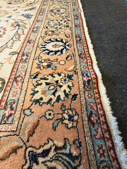 Groot perzisch Tapijt Kashan 385x300 handgeknoopt wollen vloerkleed
