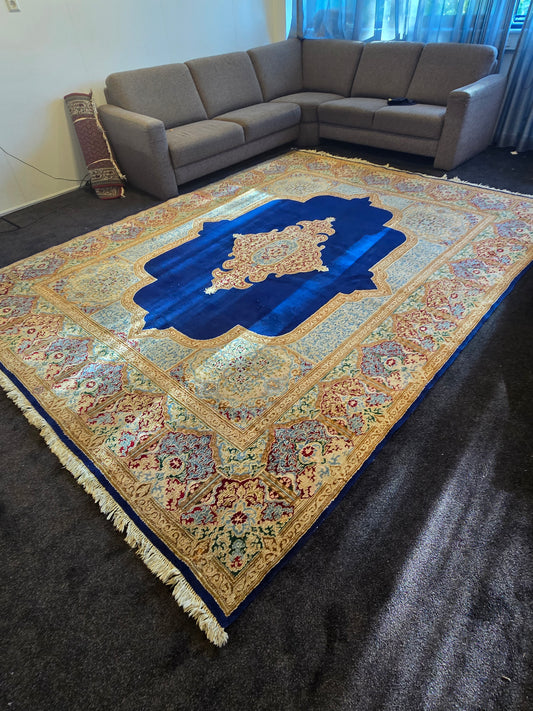 Groot Perzisch tapijt Kirman 345x265 wollen vloerkleed iran