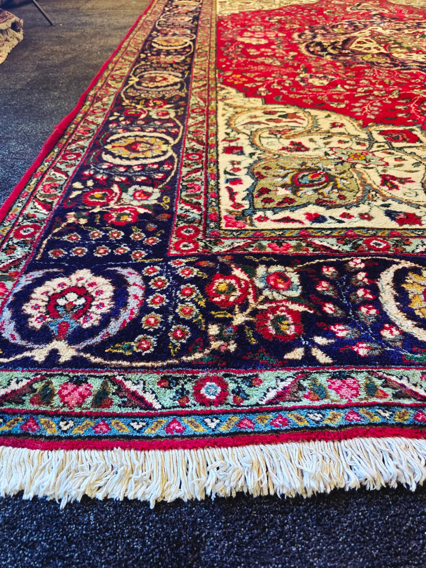 Groot perzisch Tapijt Kashan 360x254 handgeknoopt wollen vloerkleed