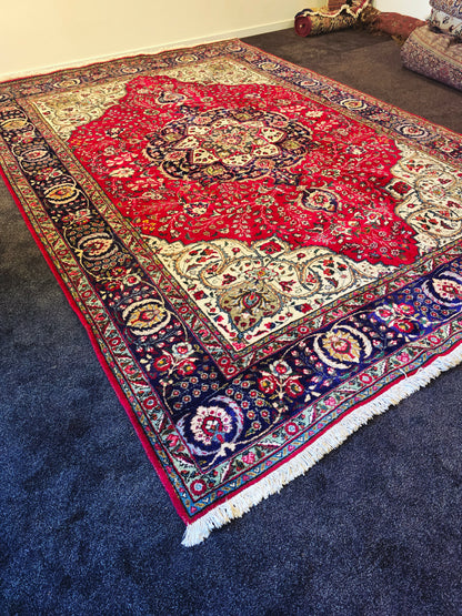 Groot perzisch Tapijt Kashan 360x254 handgeknoopt wollen vloerkleed