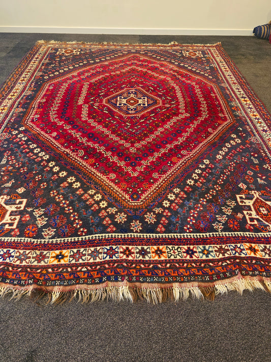 perzisch tapijt Shiraz 305x215 wollen vloerkleed iran handgeknoopt