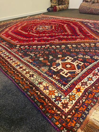 perzisch tapijt Shiraz 305x215 wollen vloerkleed iran handgeknoopt