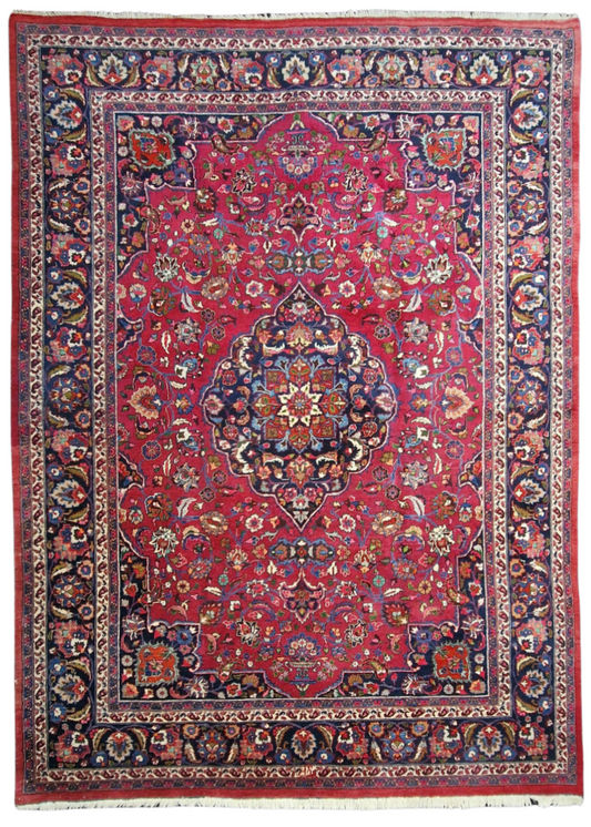 Groot Perzisch Tapijt Kashan 350x250 handgeknoopt wollen vloerkleed Iran