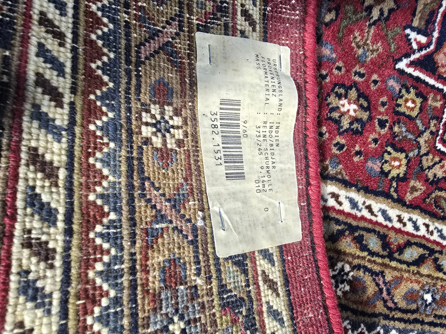 Groot perzisch tapijt Bidjar 373x245 handgeknoopt wollen vloerkleed