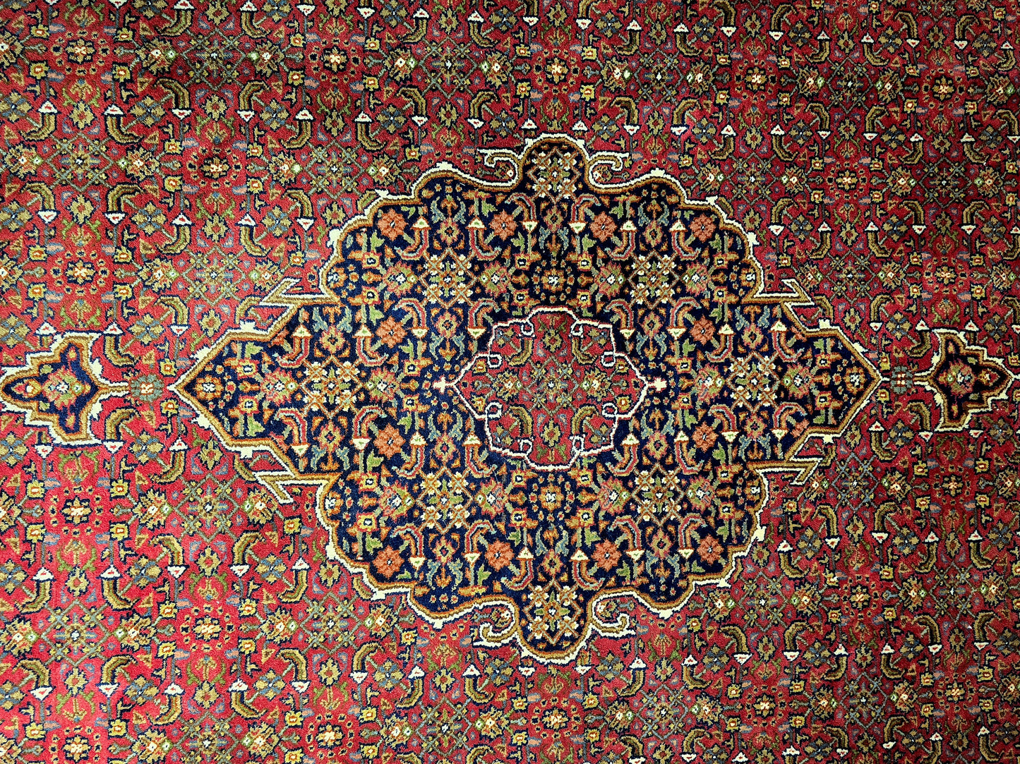 Groot perzisch tapijt Bidjar 373x245 handgeknoopt wollen vloerkleed