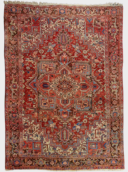 Groot Perzisch tapijt heriz 350x250 wollen vloerkleed iran