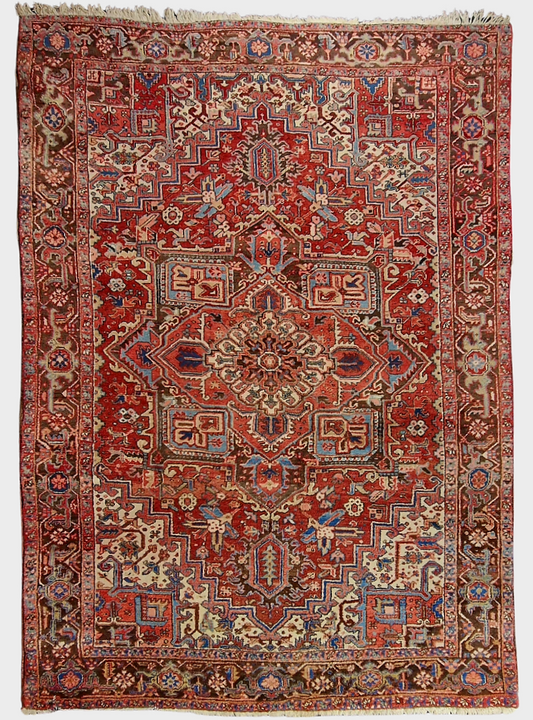Groot Perzisch tapijt heriz 350x250 wollen vloerkleed iran