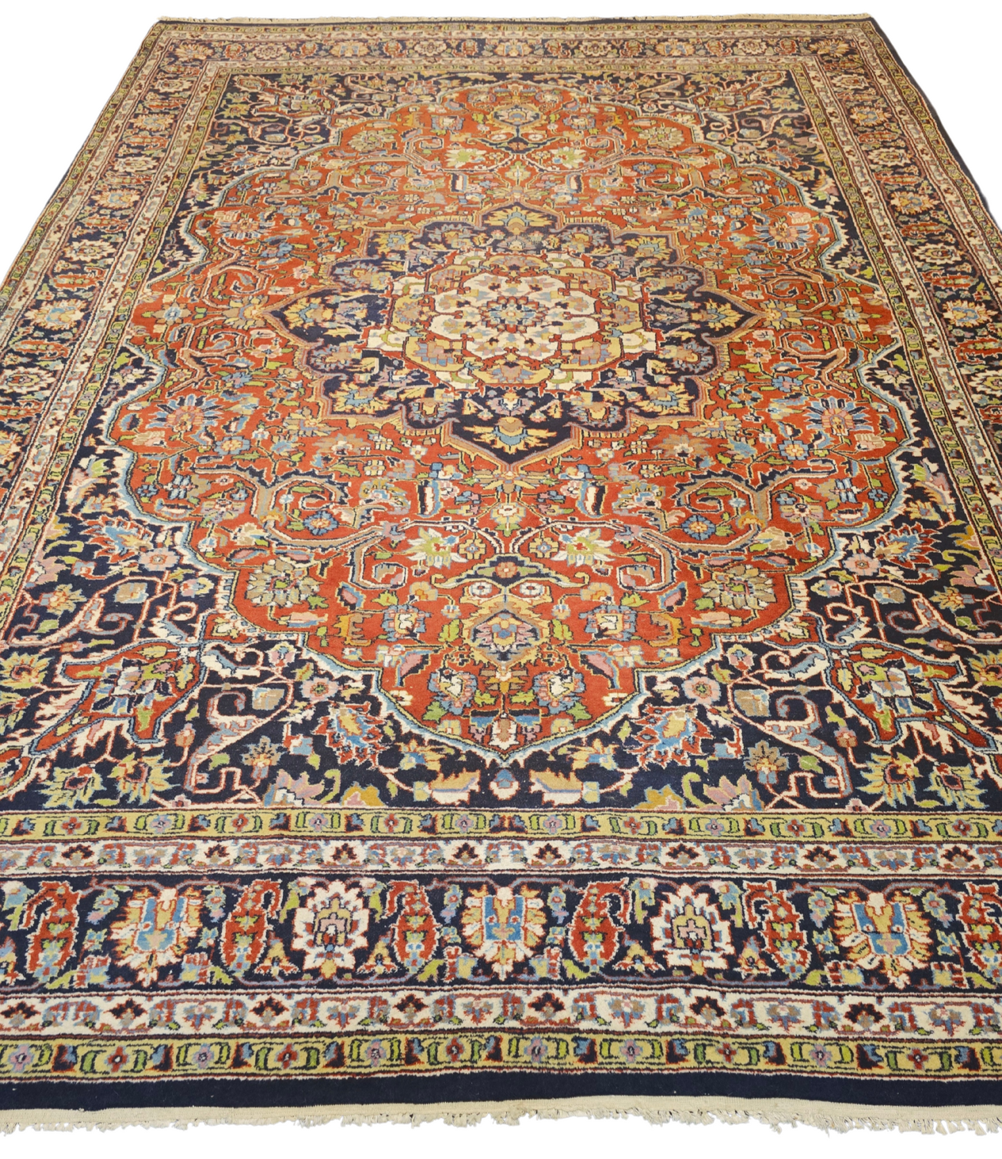 Groot perzisch tapijt Mashad 350x250 wollen vloerkleed handgeknoopt