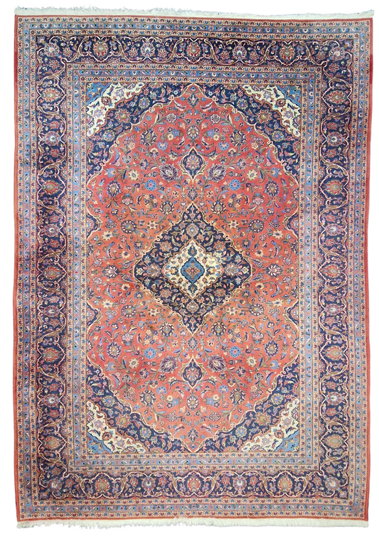 Groot Perzisch tapijt Kashan 360x250 wollen vloerkleed Iran