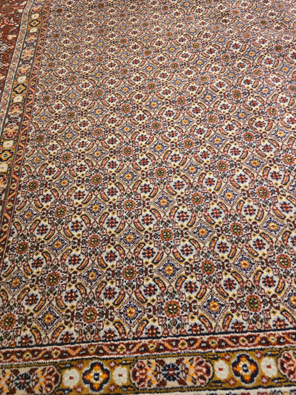 Groot Perzisch tapijt Moud 340x250 wol zijde vloerkleed Handgeknoopt Iran