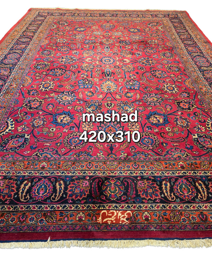 Xxl groot perzisch tapijt Mashad 420x310 wollen vloerkleed Iran