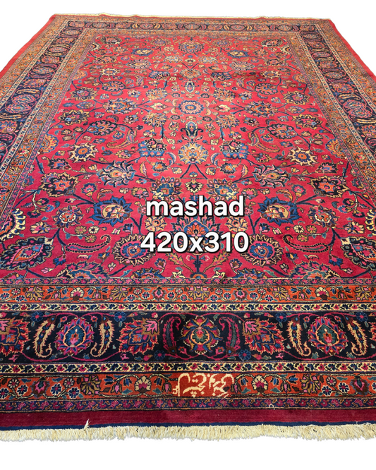 Xxl groot perzisch tapijt Mashad 420x310 wollen vloerkleed Iran