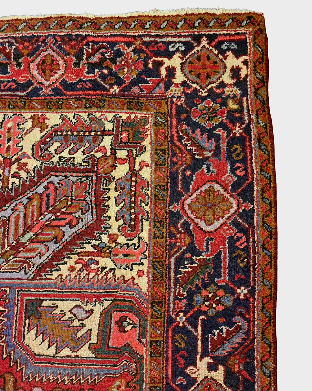 Groot Perzisch tapijt Heriz 366x255 wollen vloerkleed handgeknoopt Iran