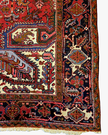 Groot Perzisch tapijt Heriz 366x255 wollen vloerkleed handgeknoopt Iran