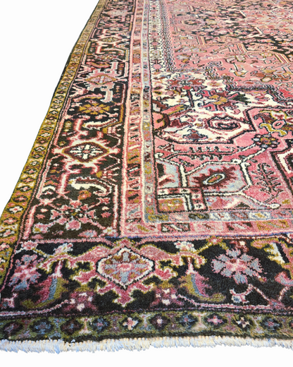 Groot Perzisch tapijt Heriz 350x270 wollen vloerkleed Iran Handgeknoopt