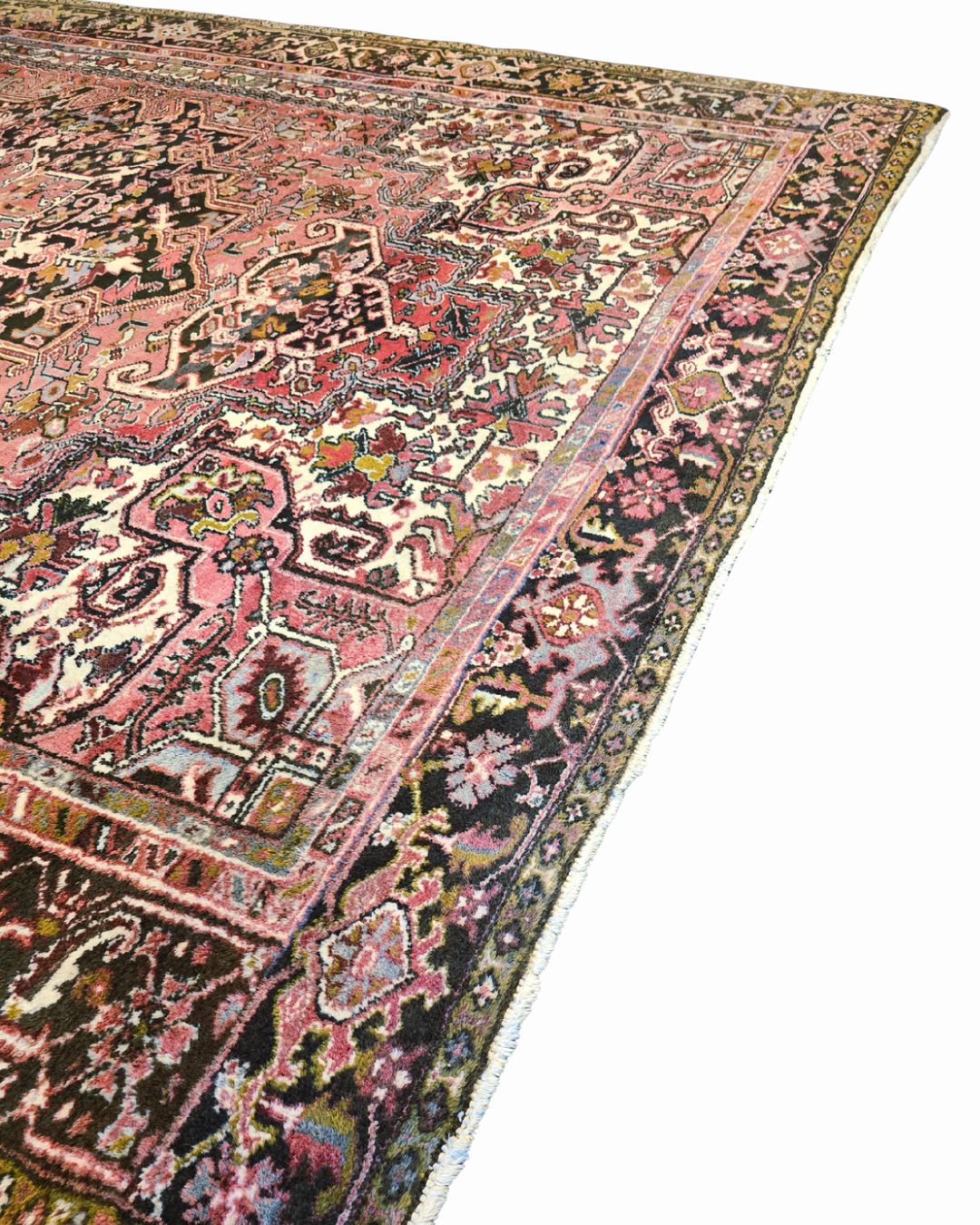 Groot Perzisch tapijt Heriz 350x270 wollen vloerkleed Iran Handgeknoopt