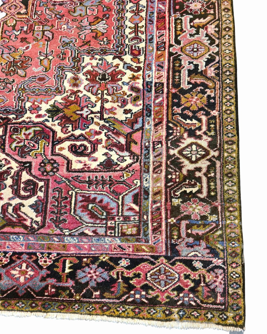 Groot Perzisch tapijt Heriz 350x270 wollen vloerkleed Iran Handgeknoopt