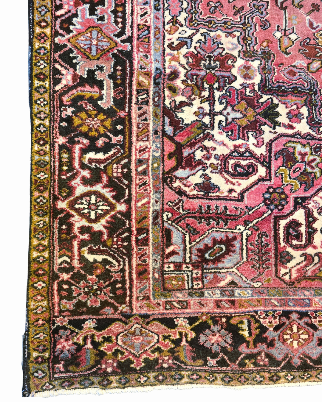 Groot Perzisch tapijt Heriz 350x270 wollen vloerkleed Iran Handgeknoopt