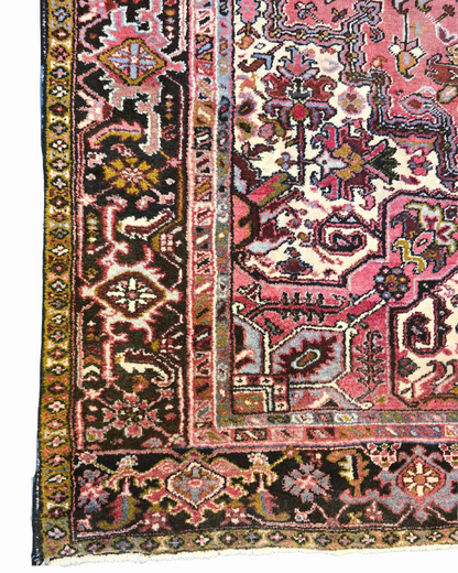 Groot Perzisch tapijt Heriz 350x270 wollen vloerkleed Iran Handgeknoopt